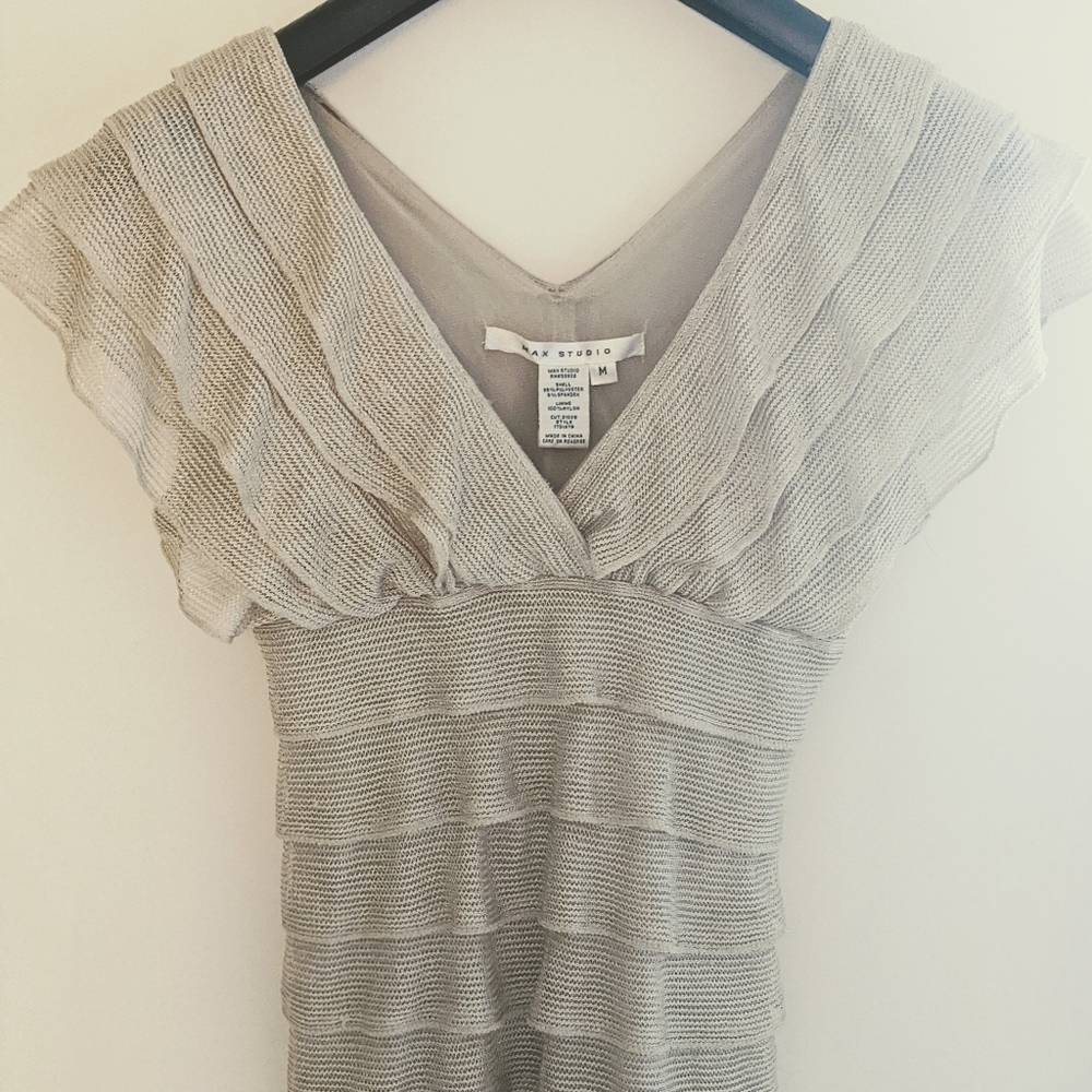 Max Studio Metallic Ruffled Blouse